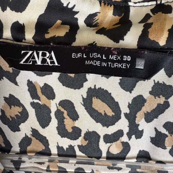Zara leopard print blouse size large preowned - Picture 3 of 6